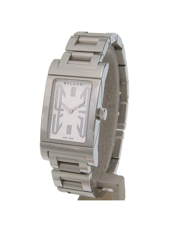Bvlgari Rettangolo Stainless Steel Quartz Analog Display White Dial Watch main image 5